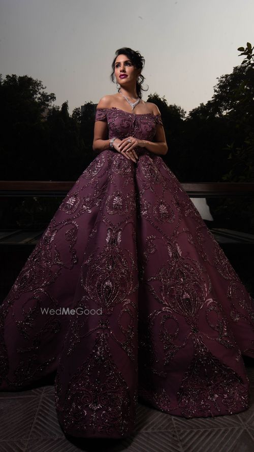 Purple sales engagement dress